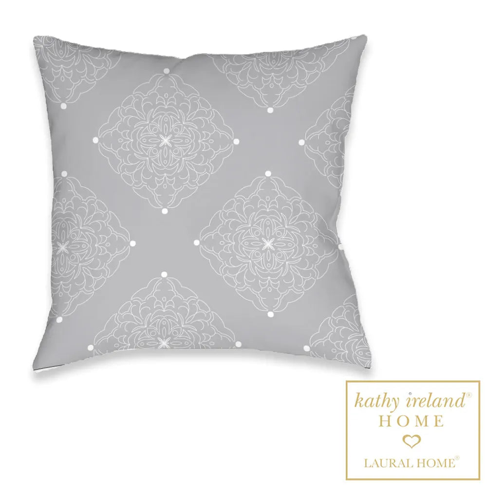 kathy ireland® HOME Peaceful Elegance Floral Medallion Outdoor Decorative Pillow