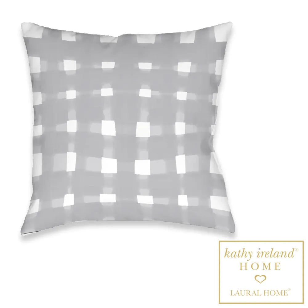 kathy ireland® HOME Peaceful Elegance Gingham Outdoor Decorative Pillow