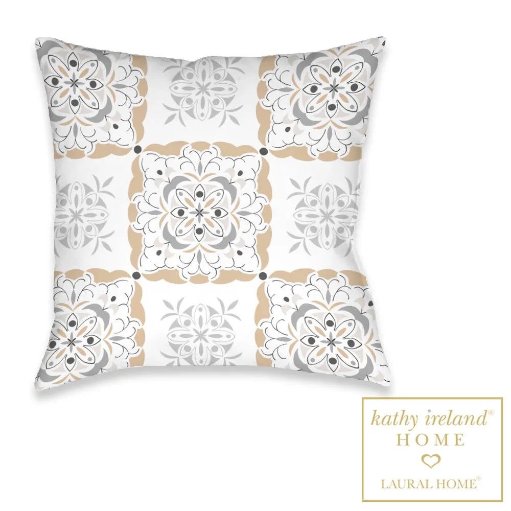 kathy ireland® HOME Peaceful Elegance Medallion Outdoor Decorative Pillow