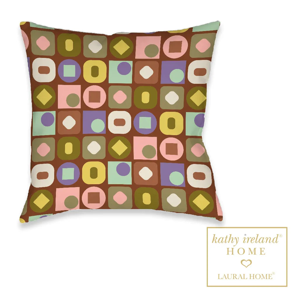 kathy ireland® HOME Retro Geometric Outdoor Decorative Pillow