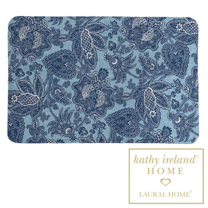 kathy ireland® HOME Blue Jean Floral Memory Foam Rug