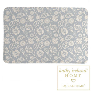 kathy ireland® HOME Bellini Floral Scroll Light Gray Memory Foam Rug