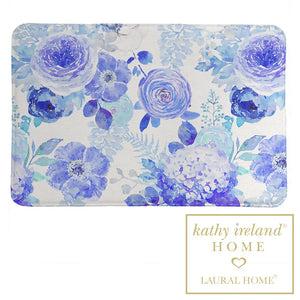kathy ireland® HOME Blue Delft Floral Memory Foam Rug