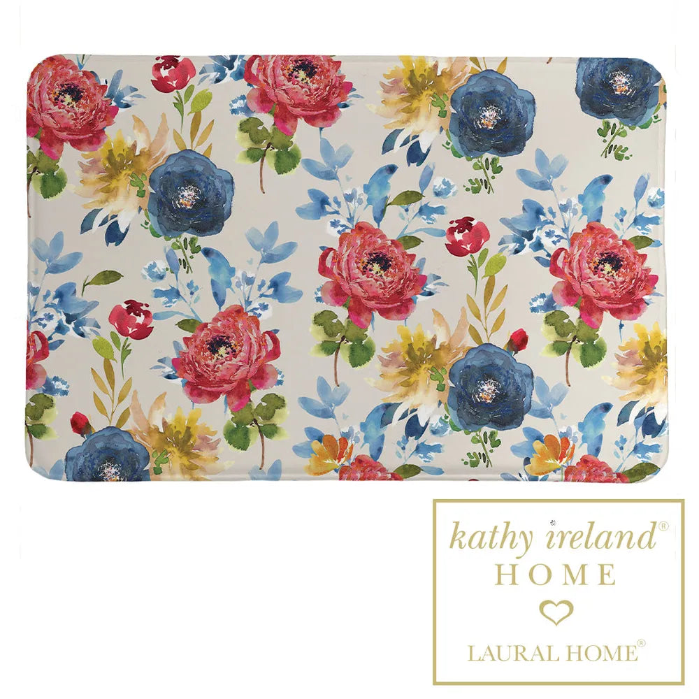 kathy ireland® HOME Country Bouquet Neutral Memory Foam Rug