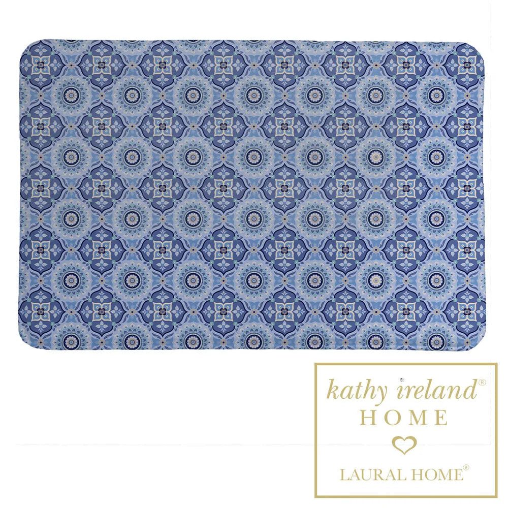 kathy ireland® HOME Indochine Mosaic Indigo Memory Foam Rug