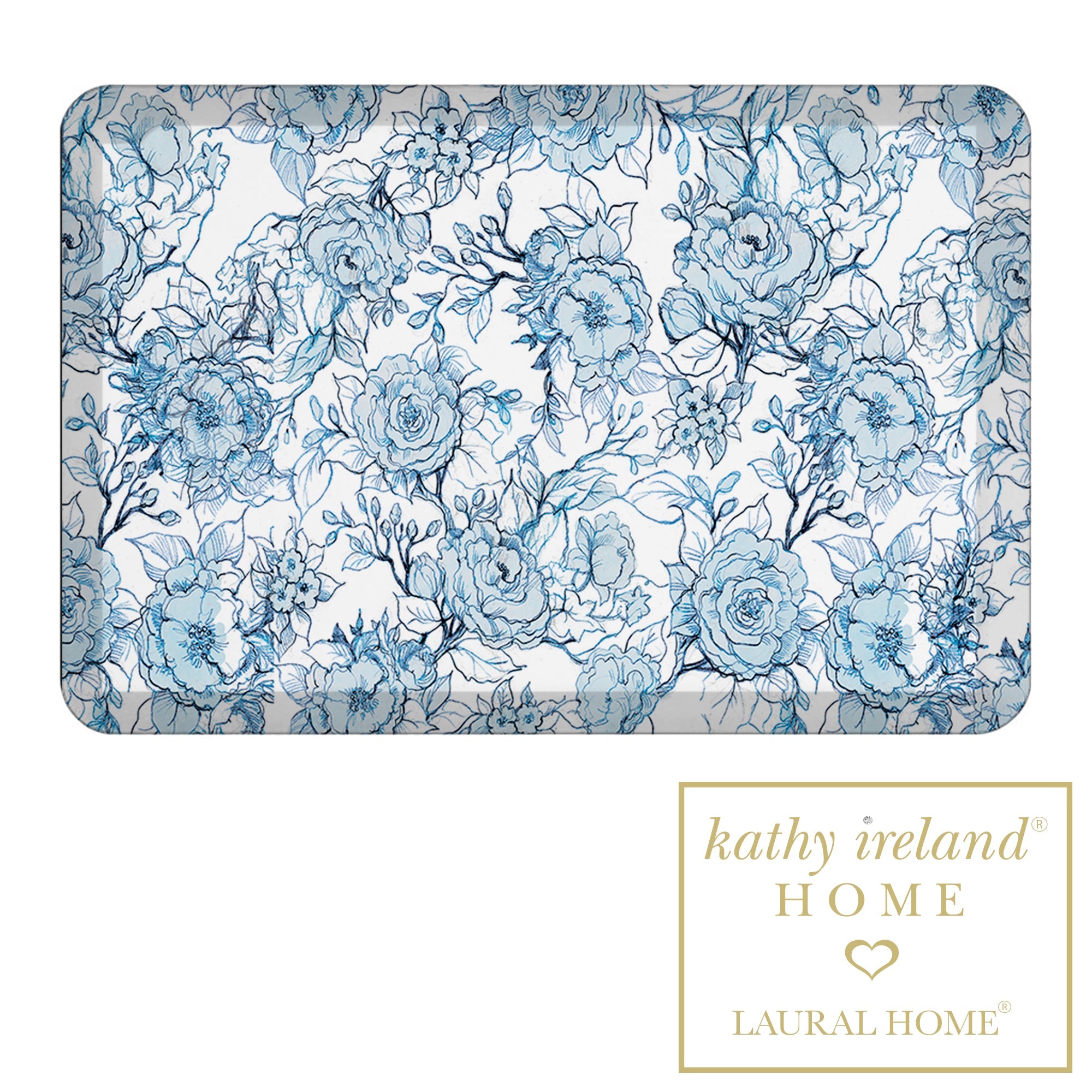 kathy ireland® HOME Floral Toile Anti-Fatigue Kitchen Mat