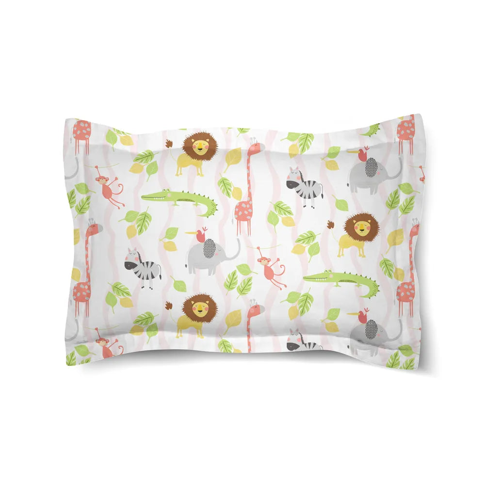 Jungle Pals and Friends Pink Comforter Sham
