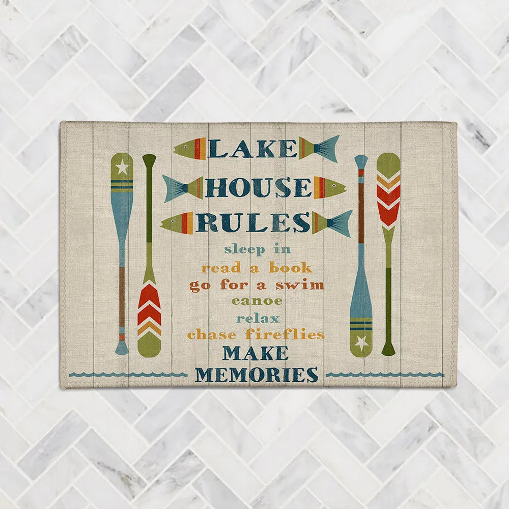 Lake House Rules Chenille Accent Rug