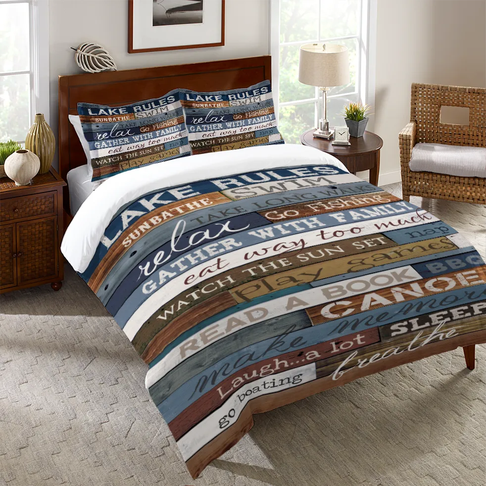 Lake Rules Duvet Cover 