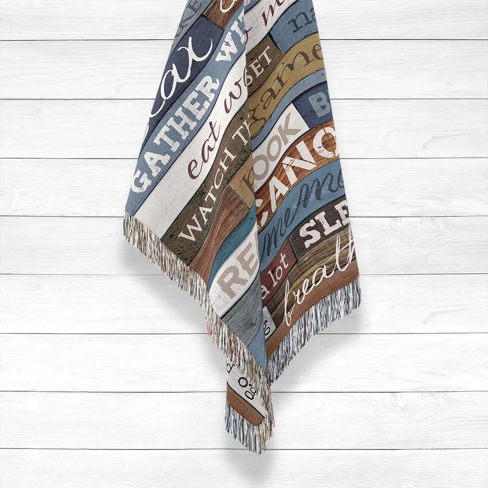 Lake Rules Woven Throw Blanket