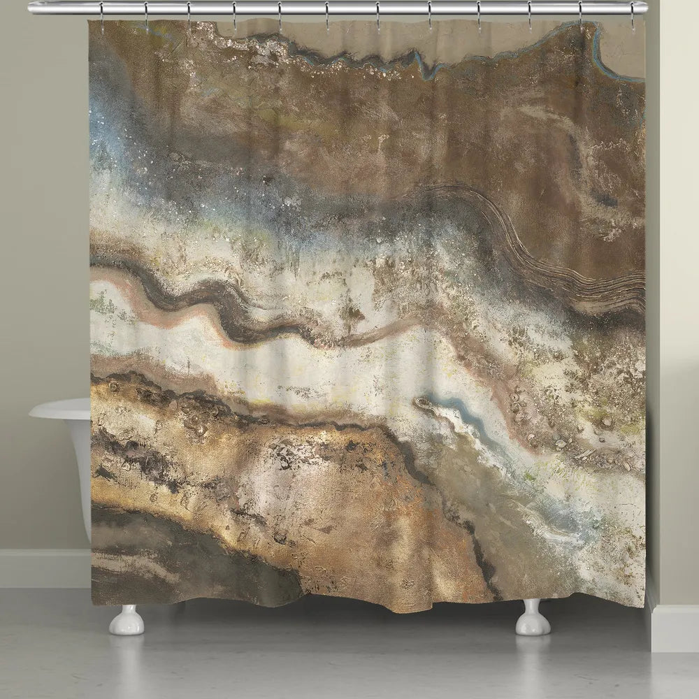 Laural Home Lava Flow Shower Curtain Brown