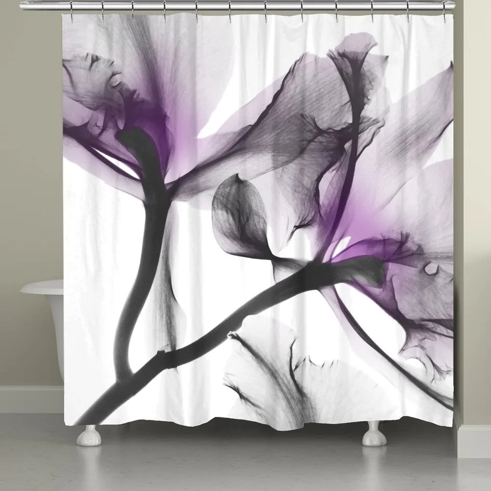 Lavender Cyclamen X-Ray Flowers Shower Curtain 