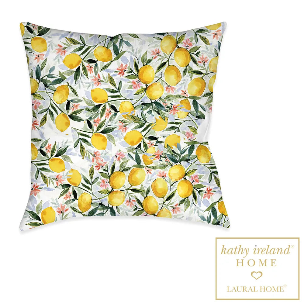 kathy ireland® HOME Lemon Joy Outdoor Decorative Pillow