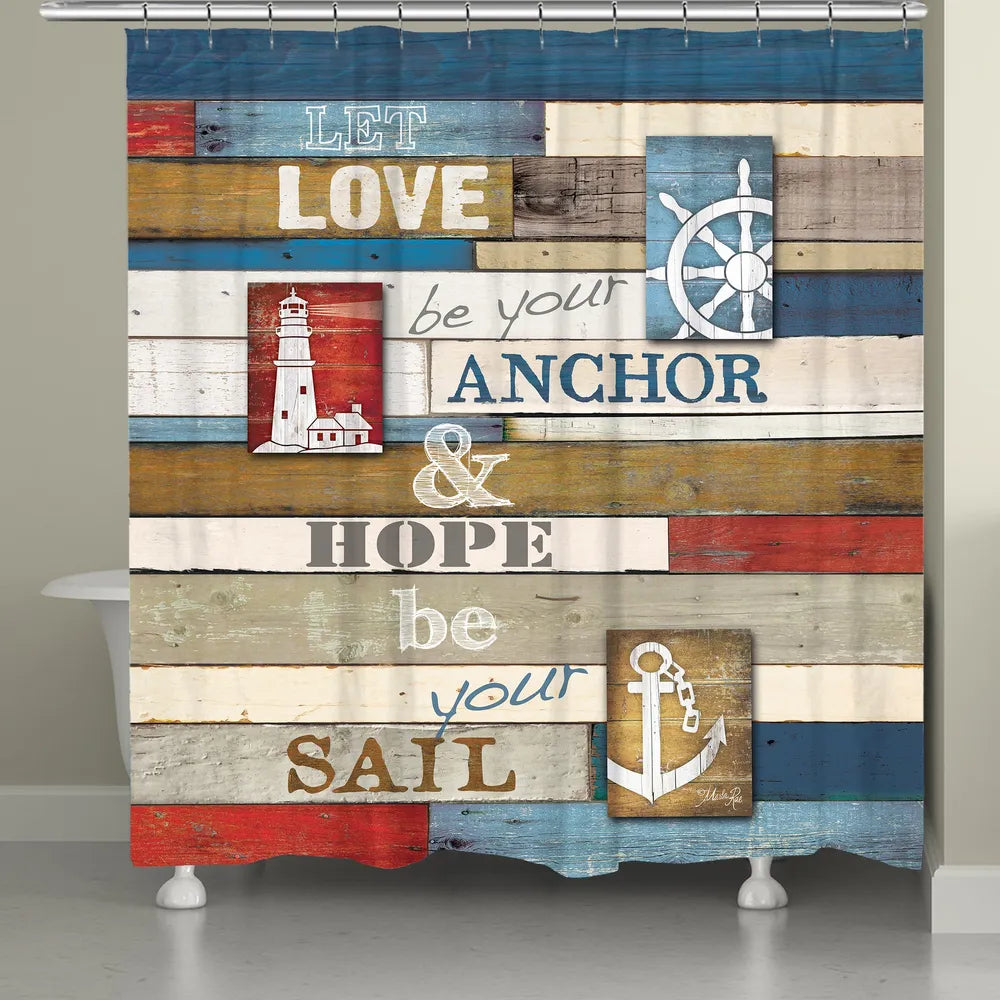 Nautical Anchor Inspiration Shower Curtain