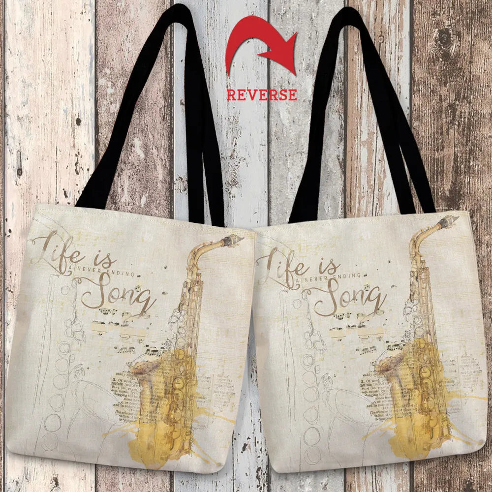 Life is a Never Ending Song Tote Bag