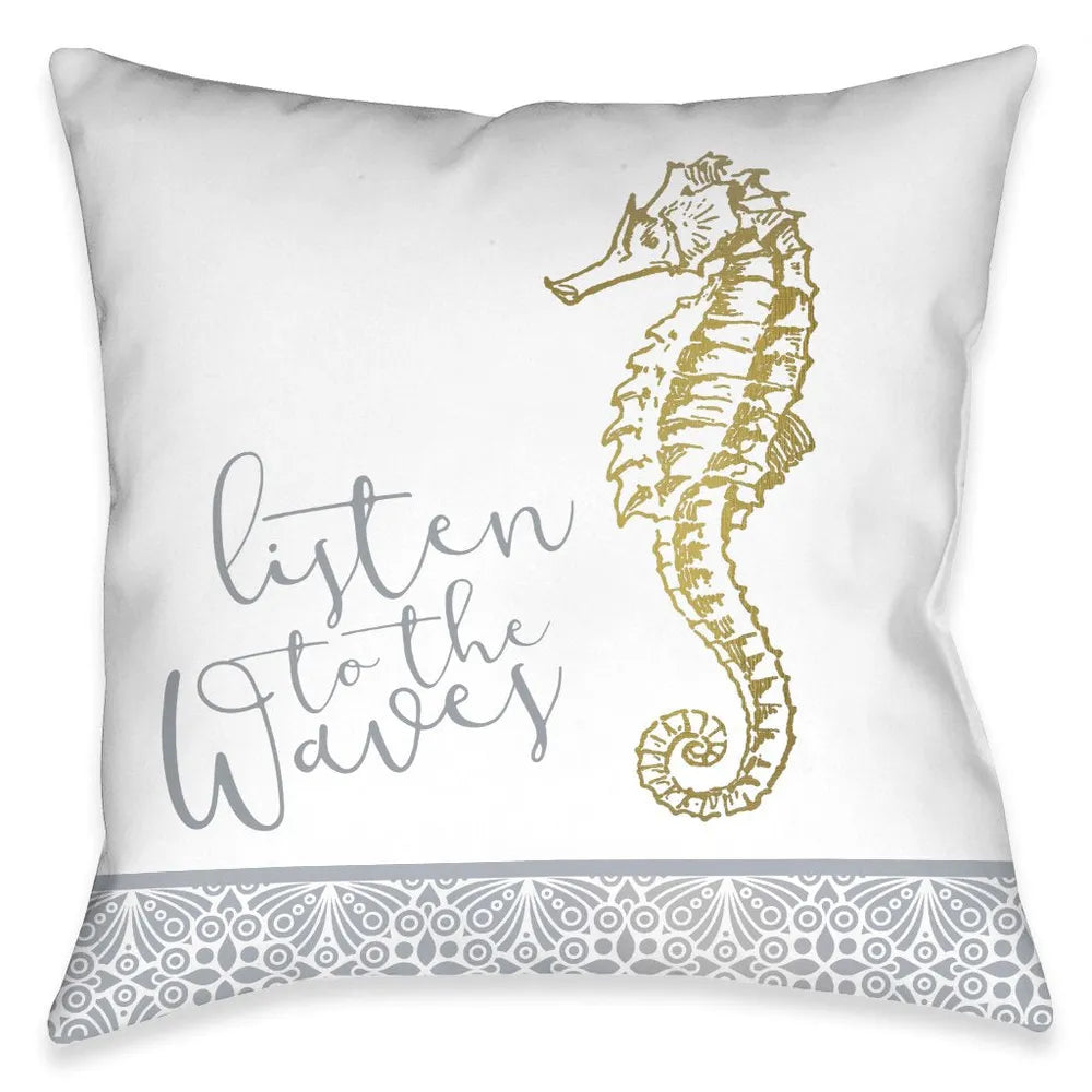 Azure Coastal Waves Indoor Decorative Pillow