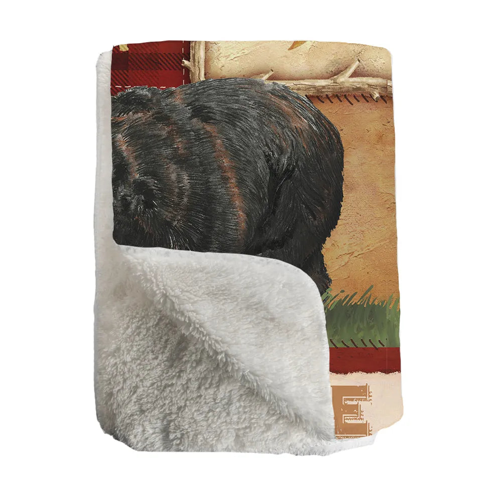 Lodge Collage Sherpa Throw Blanket 