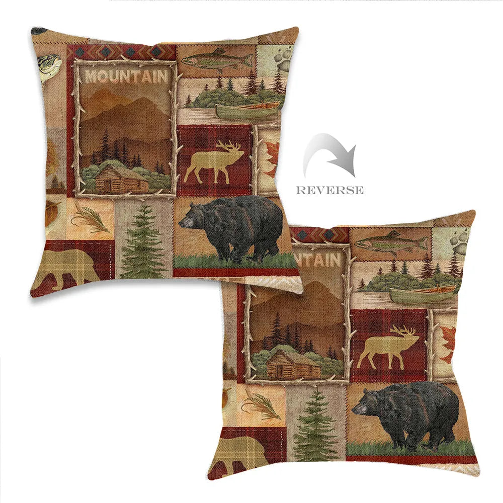 Lodge Collage Indoor Woven Decorative Pillow