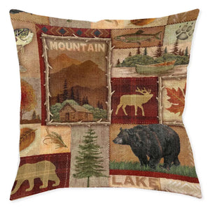 Lodge Collage Indoor Woven Decorative Pillow
