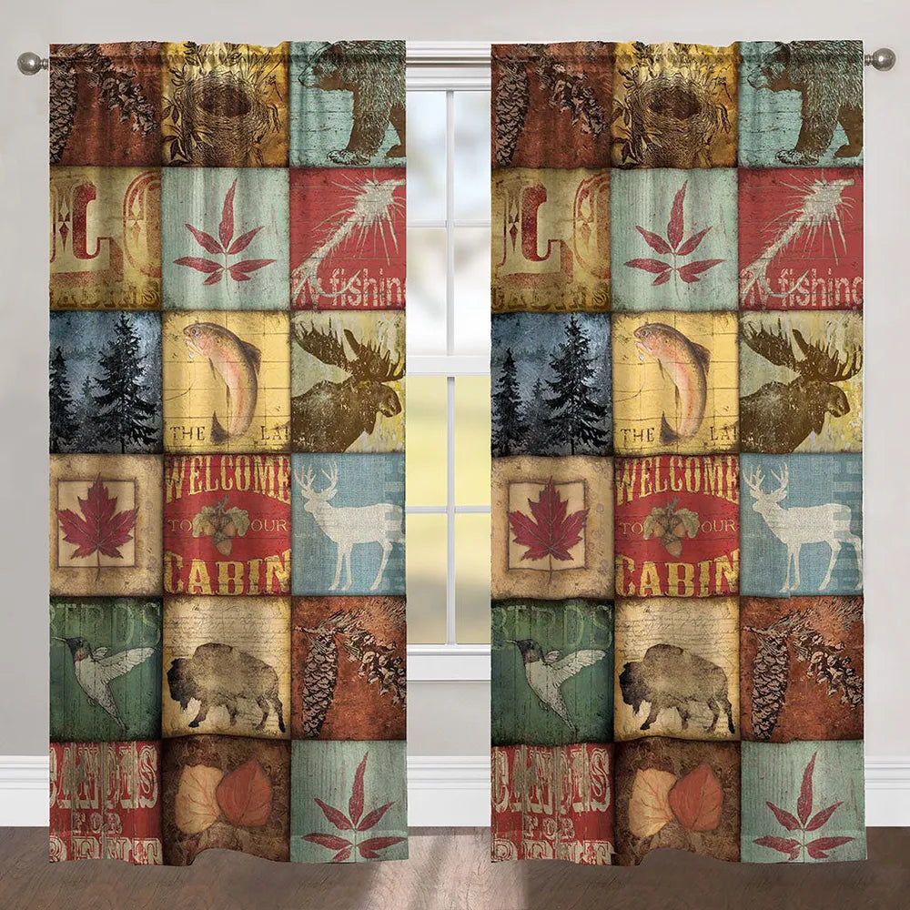 Lodge Patch Window Room Darkening Panels