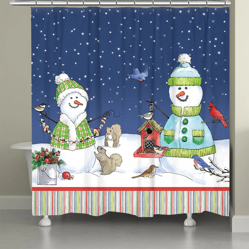 Lodge Snowman Shower Curtain