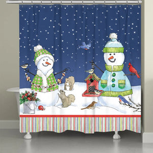 Lodge Snowman Shower Curtain