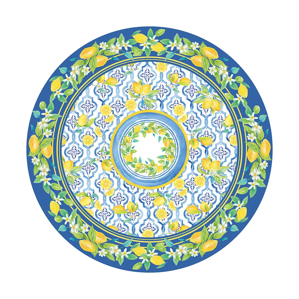 Lovely Lemons Round Tablecloth