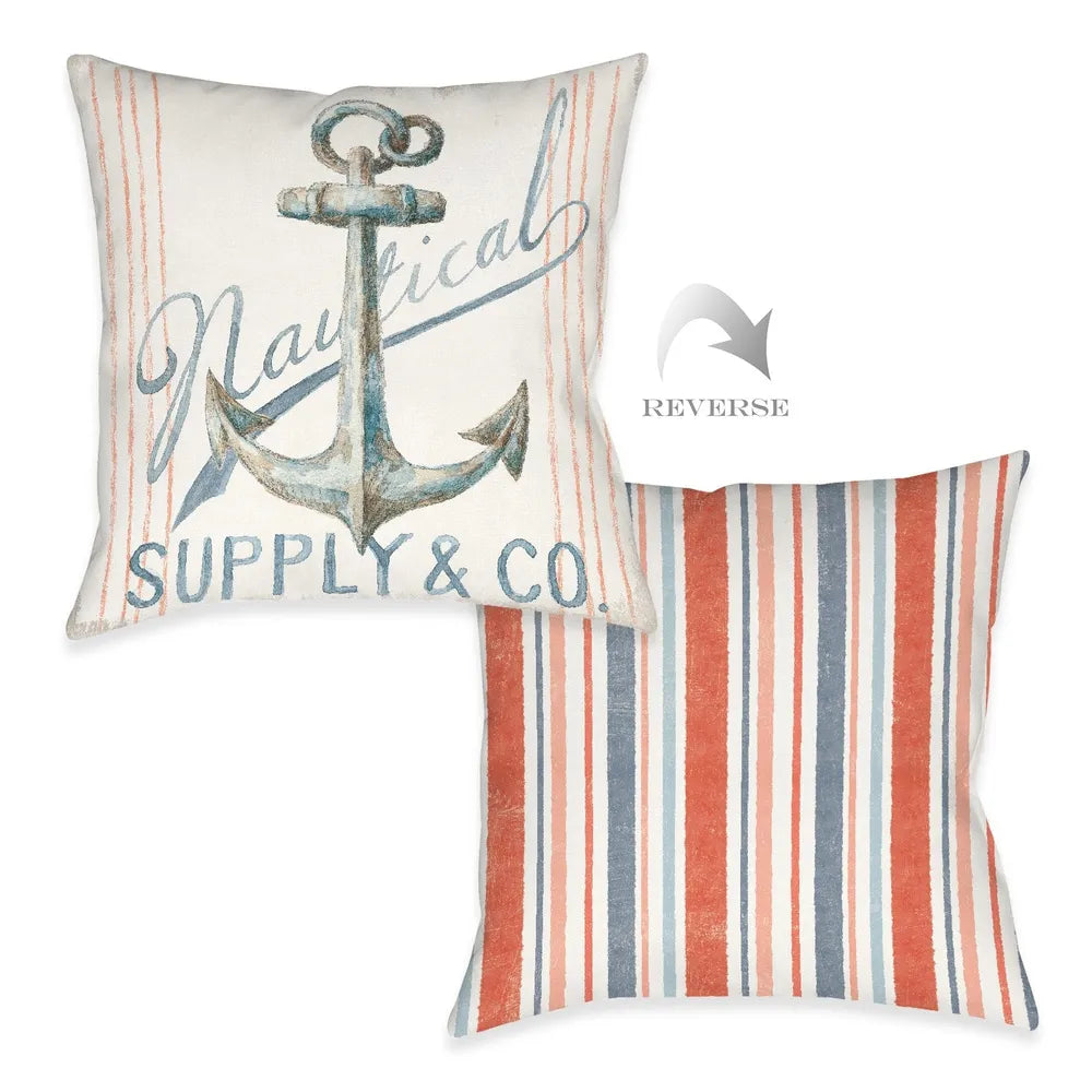 Maritime Anchor Outdoor Decorative Pillow