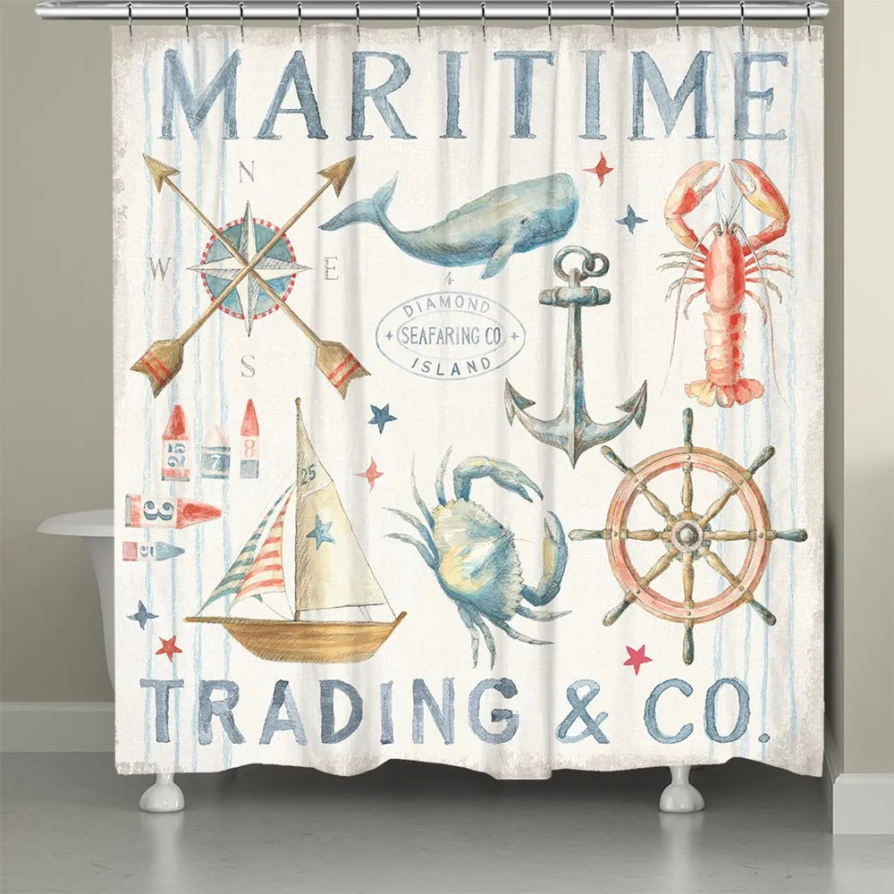 Maritime Trading Shower Curtain