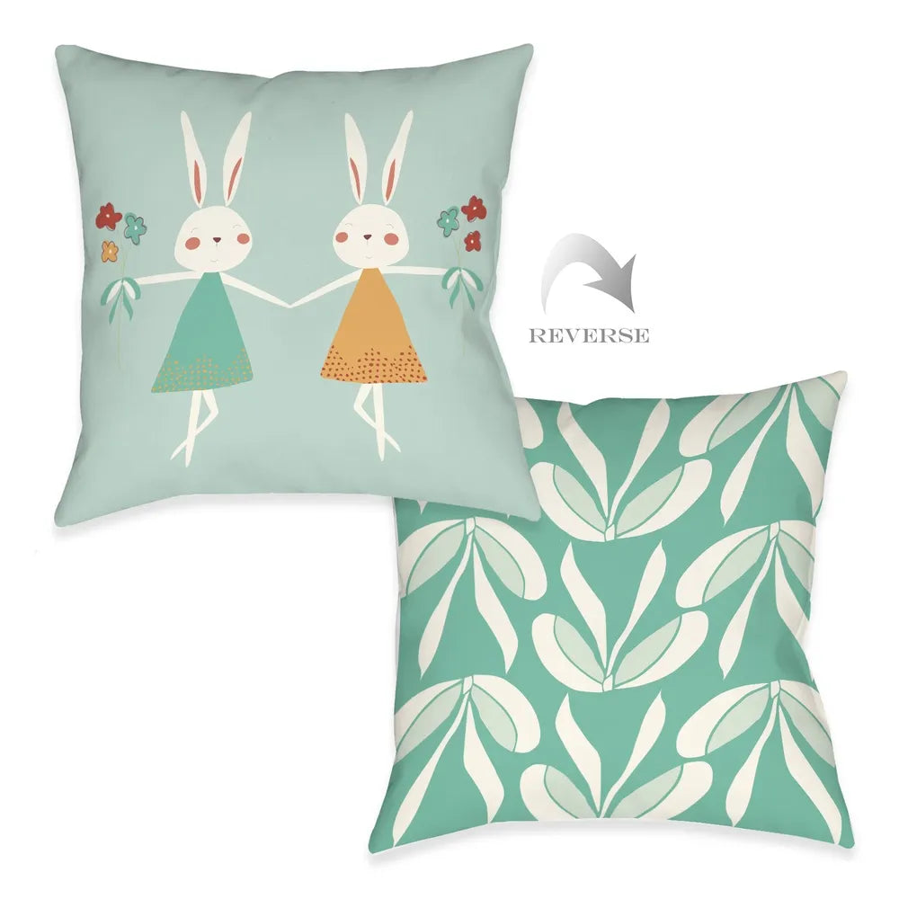 Matilda Bunny Ballerina Bows Indoor Decorative Pillow