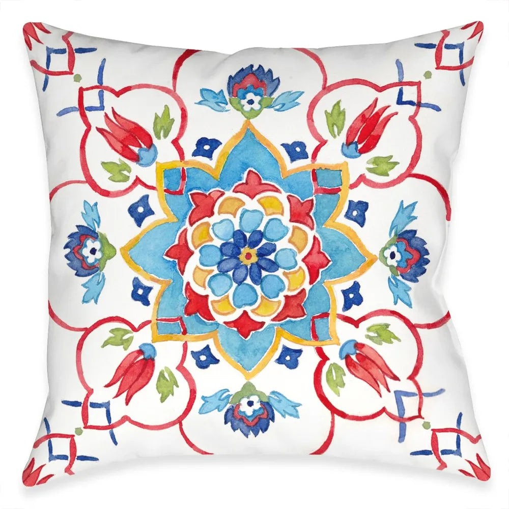 Mediterranean Medallion Garden Indoor Decorative Pillow