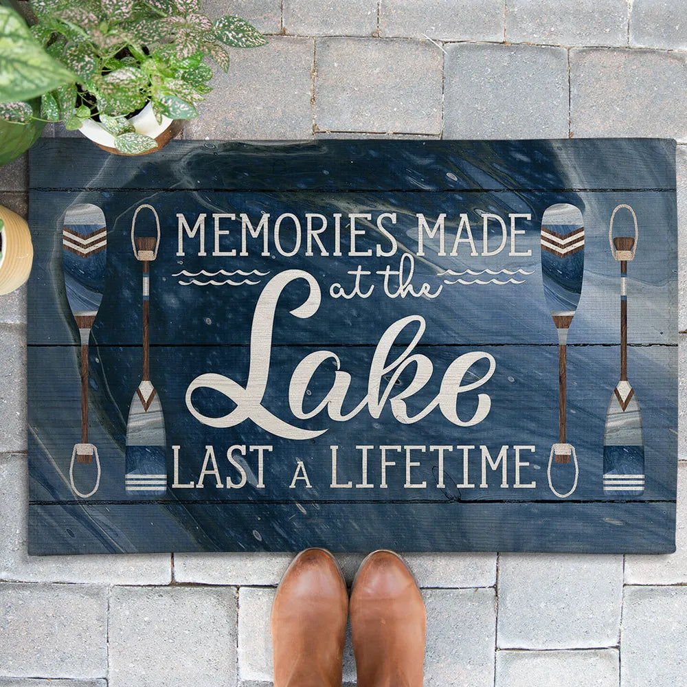 Memories At The Lake Outdoor Door Mat
