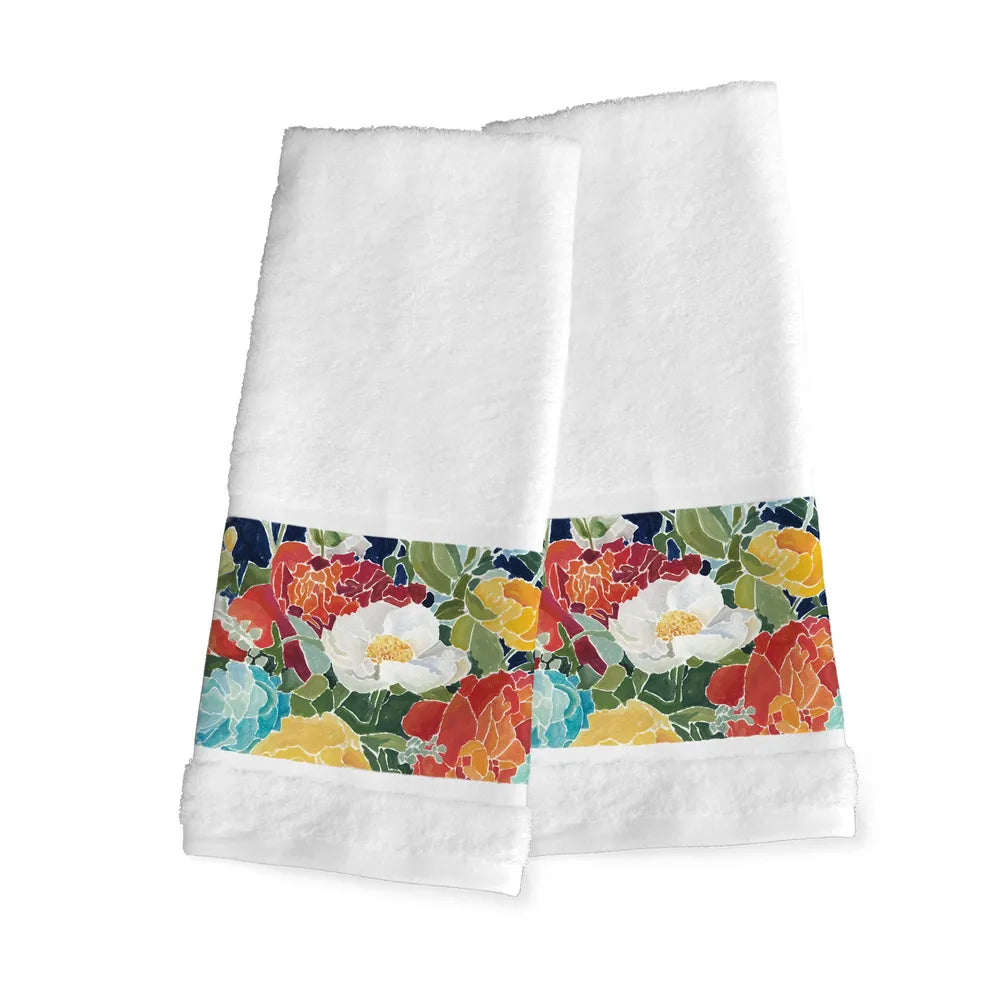 Midnight Floral Hand Towels 