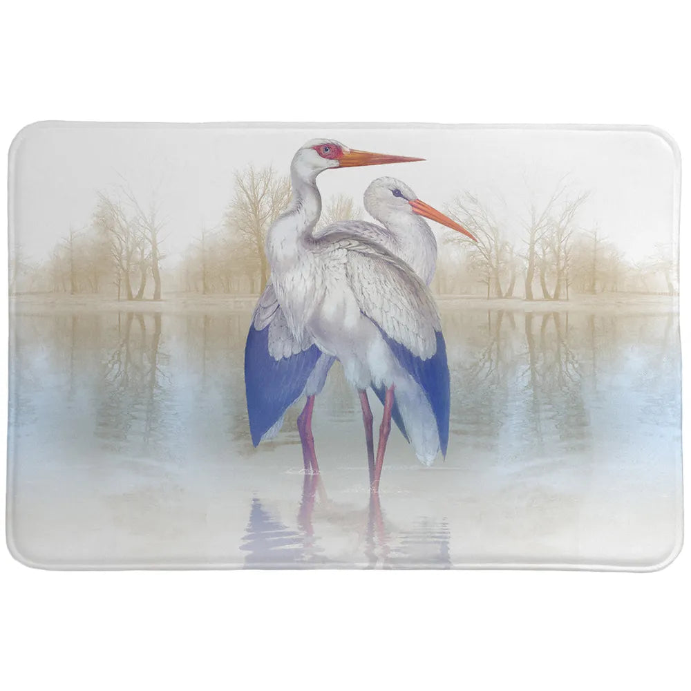 Misty Egret Memory Foam Rug