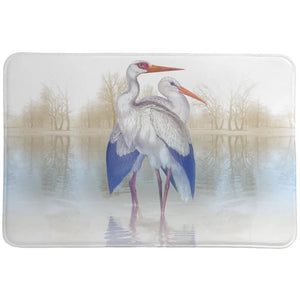Misty Egret Memory Foam Rug