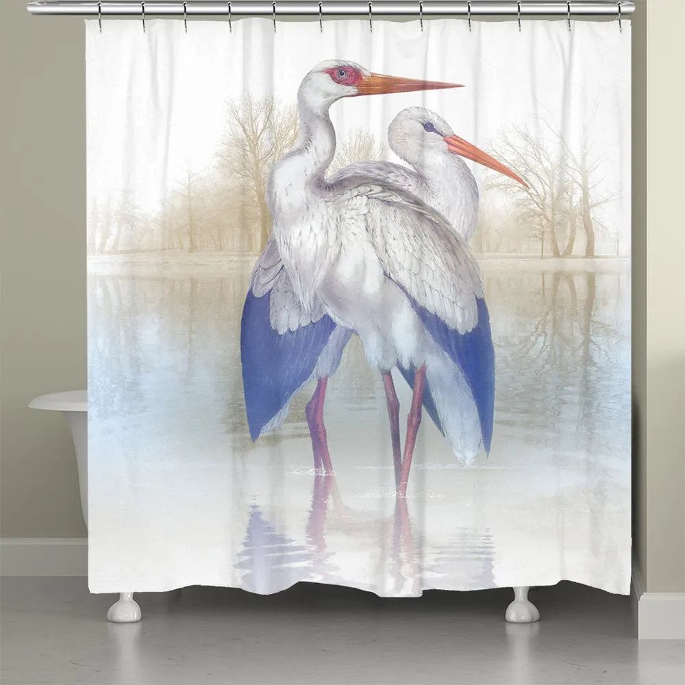 Misty Egret Shower Curtain