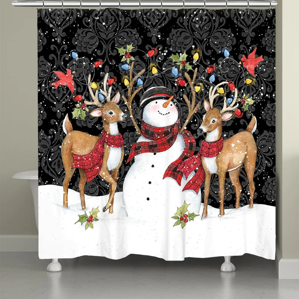 Modern Day Christmas Shower Curtain