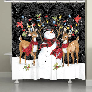 Modern Day Christmas Shower Curtain