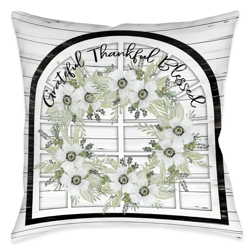 Farmhouse Grateful Indoor Decorative Pillow