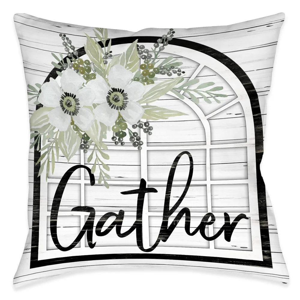Farmhouse Gather Outdoor Decorative Pillow