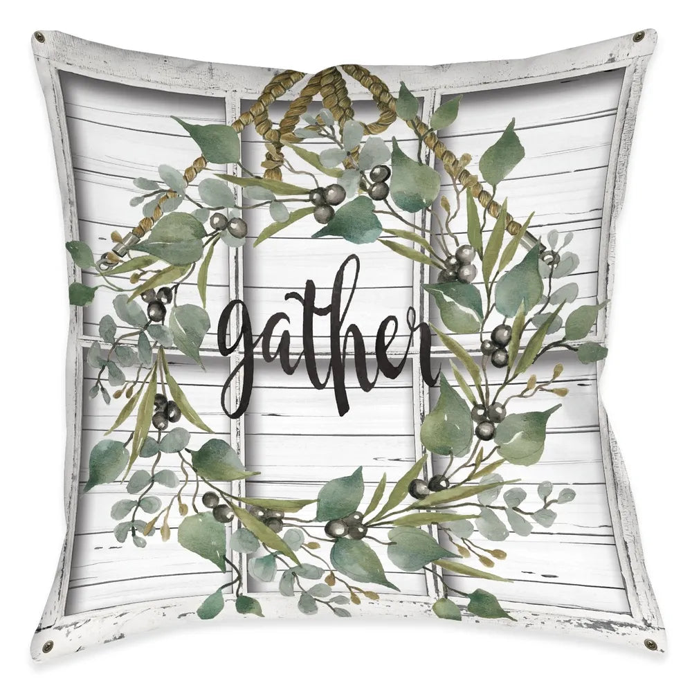 Farmhouse Wreath Indoor Decorative Pillow