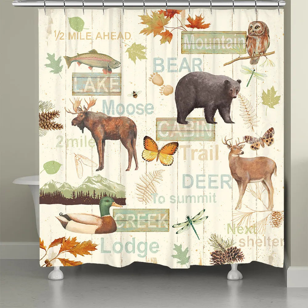 Laural Home Mountain Lodge Shower Curtain 71x74, image size:1000x1000