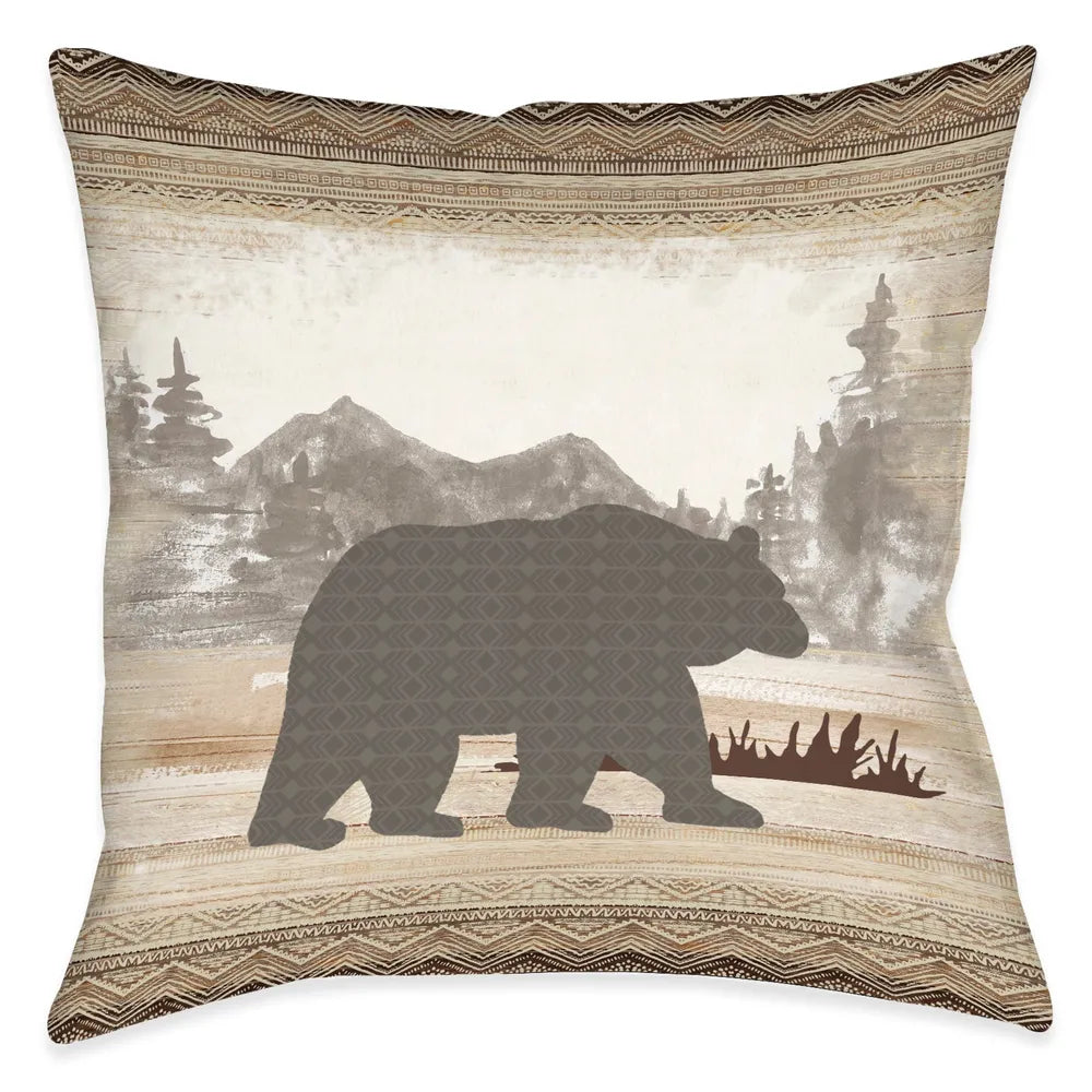 Mountain View Bear Indoor Decorative Pillow