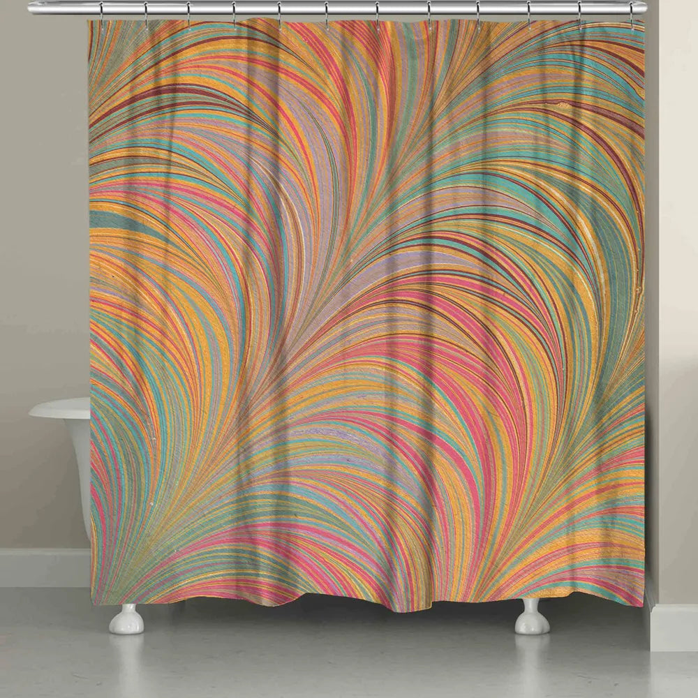 Multi-Color Marble Shower Curtain - Laural Home