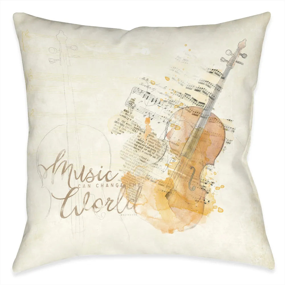 Music Can Change The World Indoor Decorative Pillow