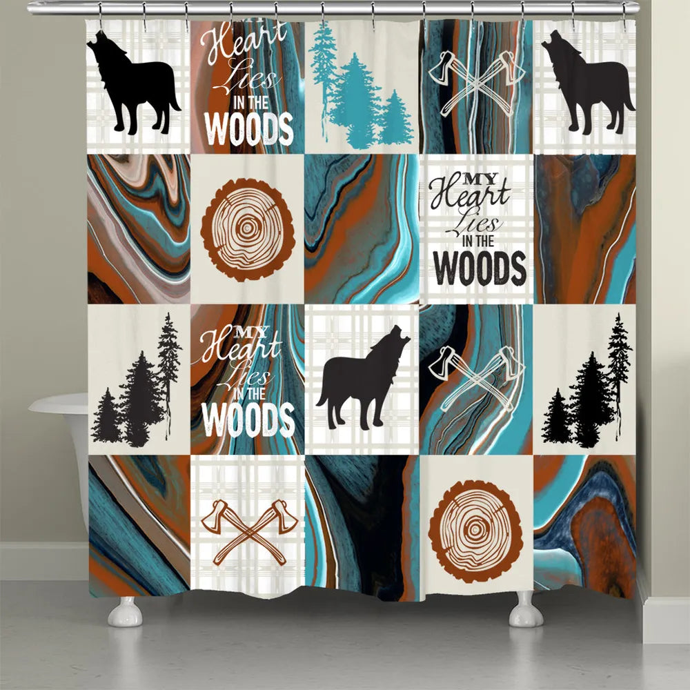 My Heart Lies in the Woods Shower Curtain
