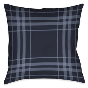 Navy Blue Plaid Pillow