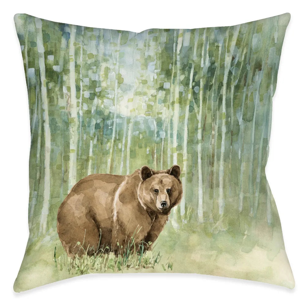 Nature's Call Bear Outdoor Decorative Pillow