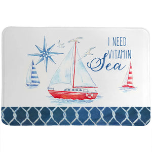 Nautical Sea Life Vitamin Sea Memory Foam Rug