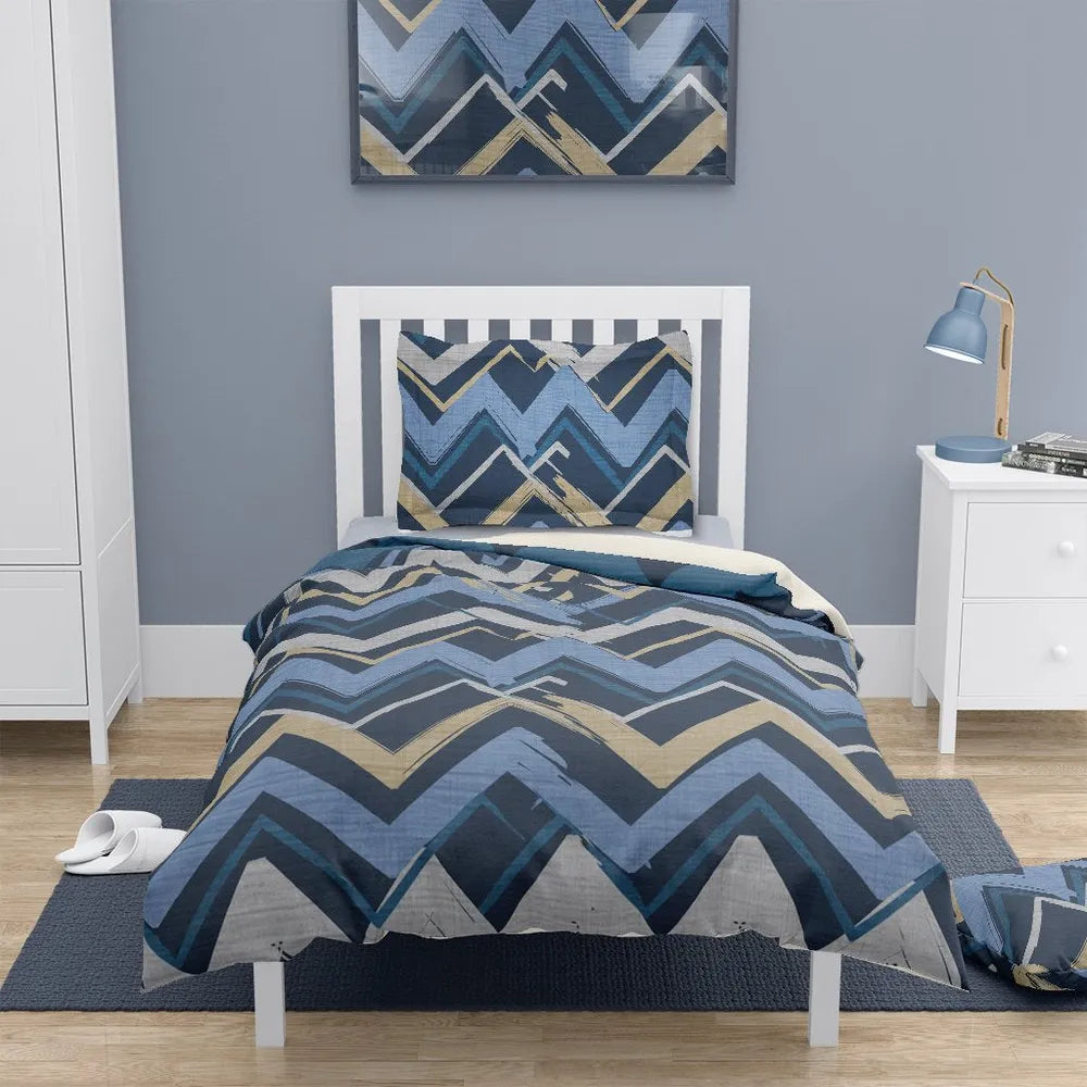 Navy Stripes I Chart Duvet Cover